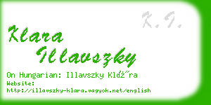 klara illavszky business card